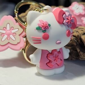 HELLO KITTY 🐈⬛ Keychain So Cute New TROPICAL Purse Charm